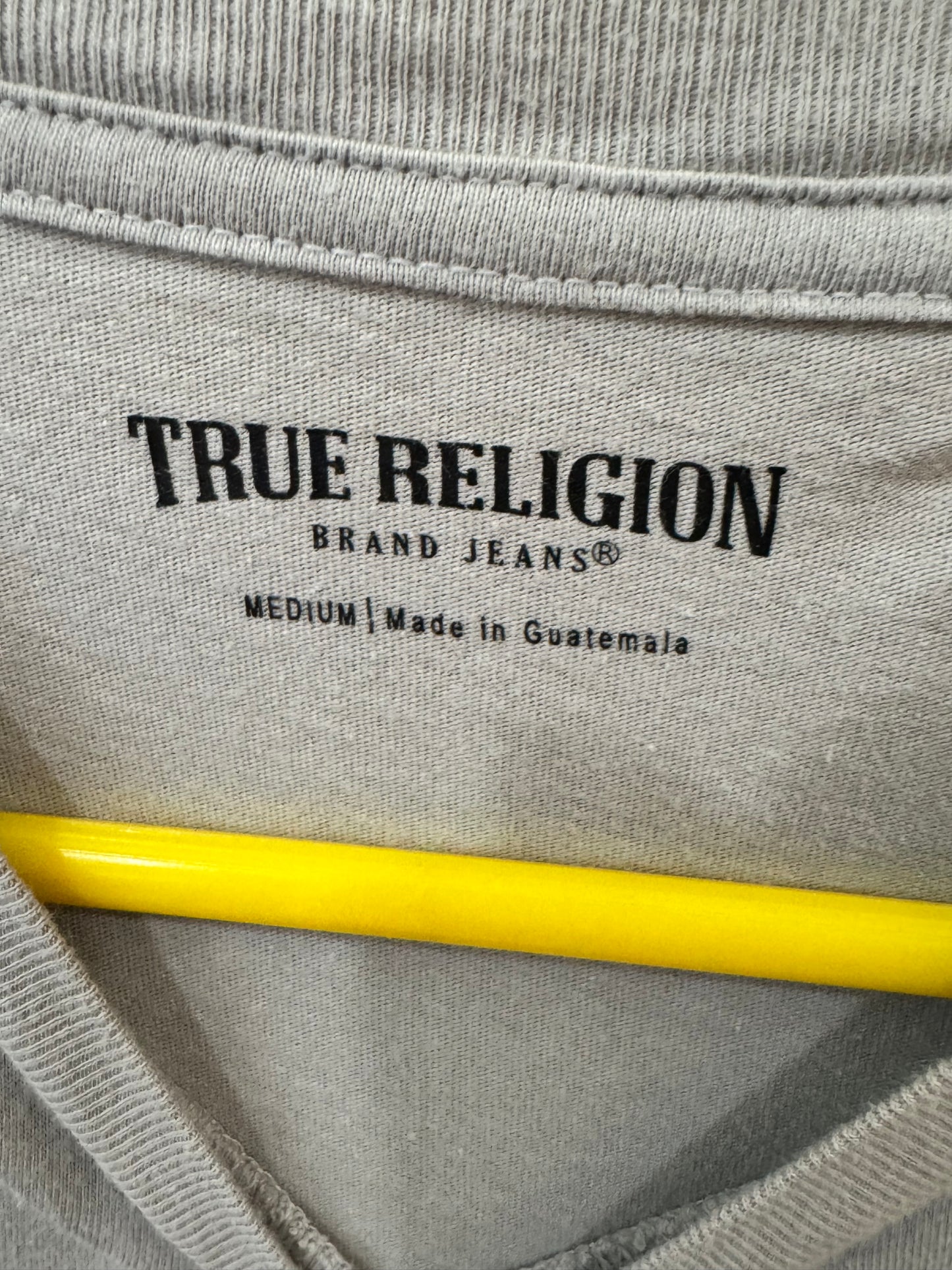 Gray True Religion two-tone box logo t-shirt size medium