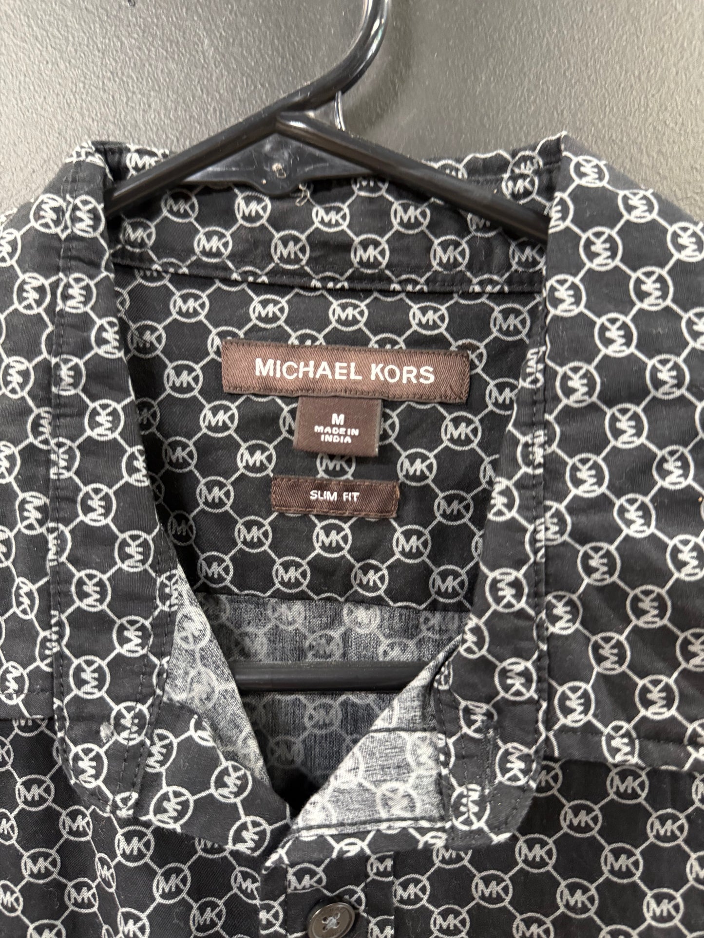 Michael Kors black long-sleeve button-up shirt size medium