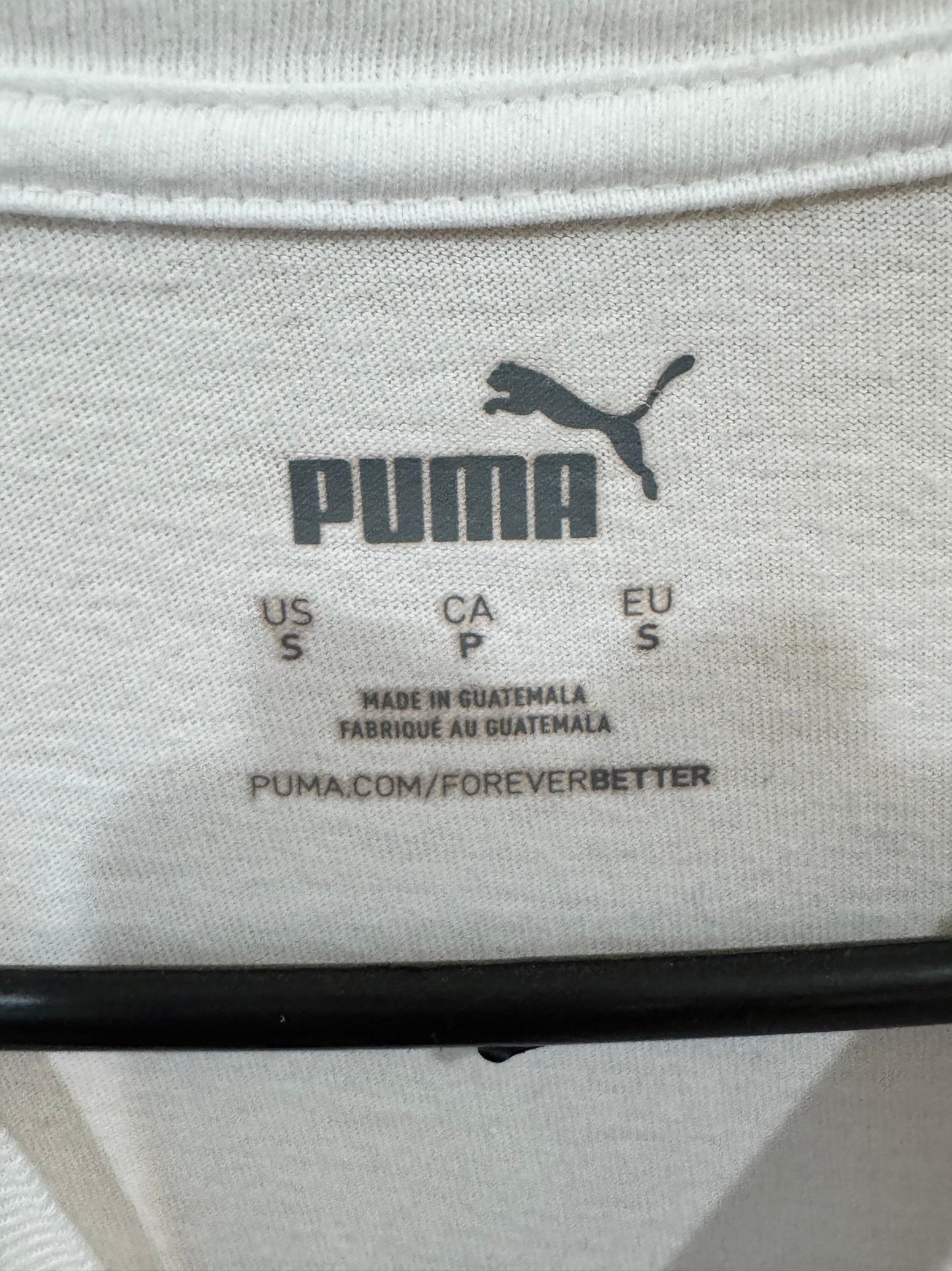 White Puma short-sleeve graphic t-shirt size Small colorful Day of the Dead (Cinco de Mayo / Día de los Muertos)