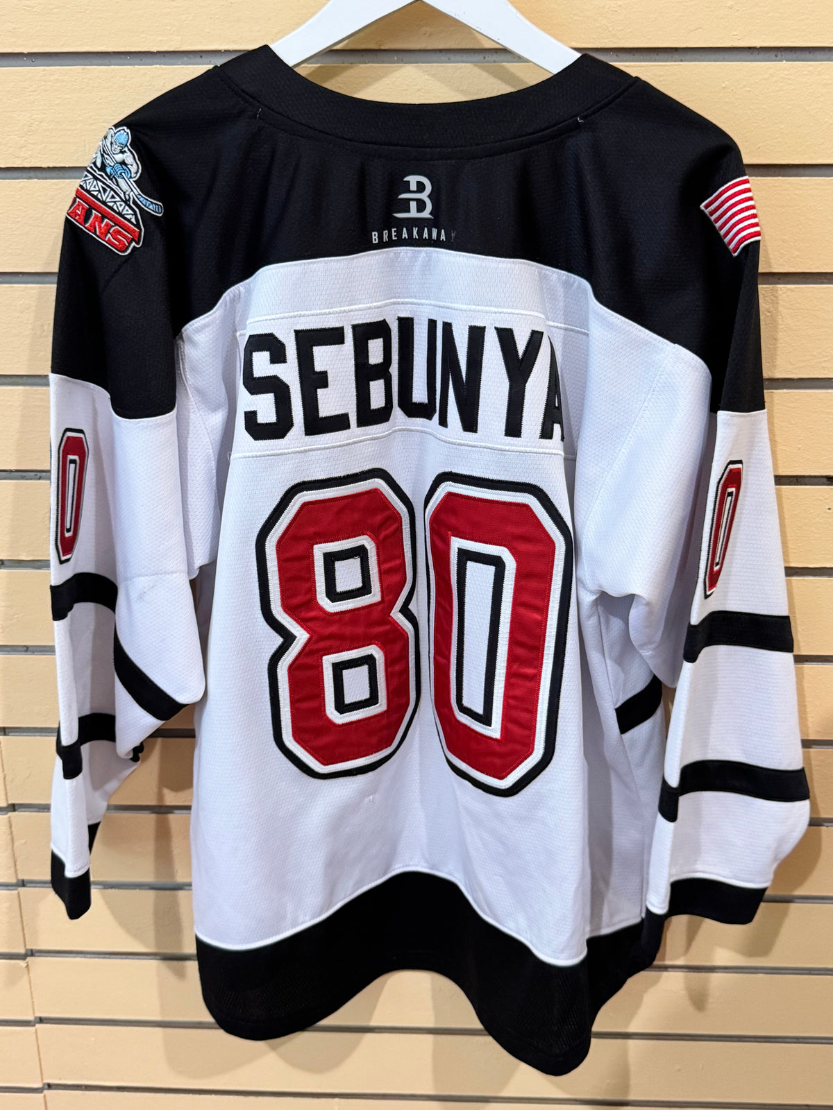 Official White New Jersey Titans Game Jersey Number 80 Sebunya size small