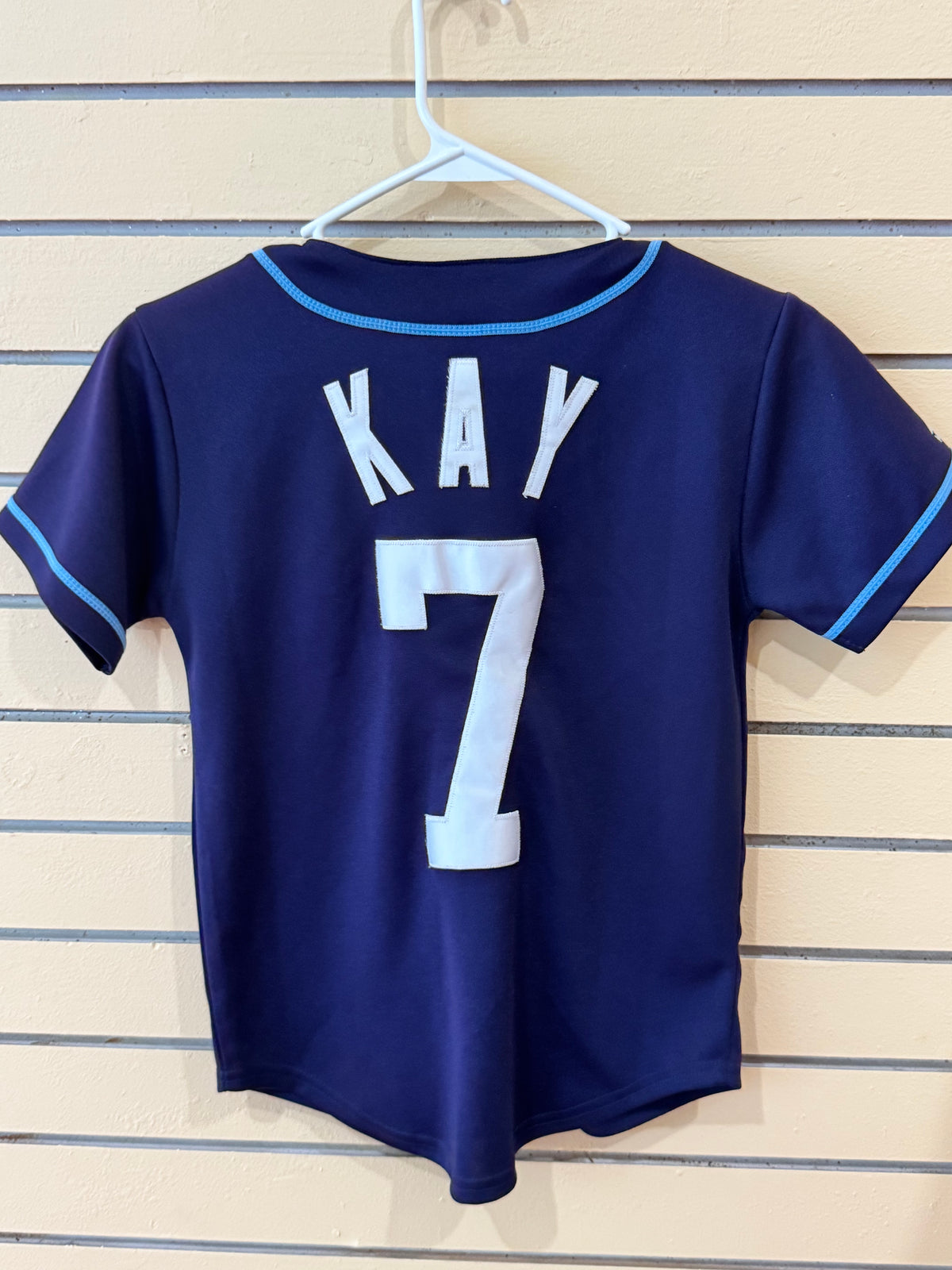Navy Blue Tampa Bay Rays baseball jersey size youth small