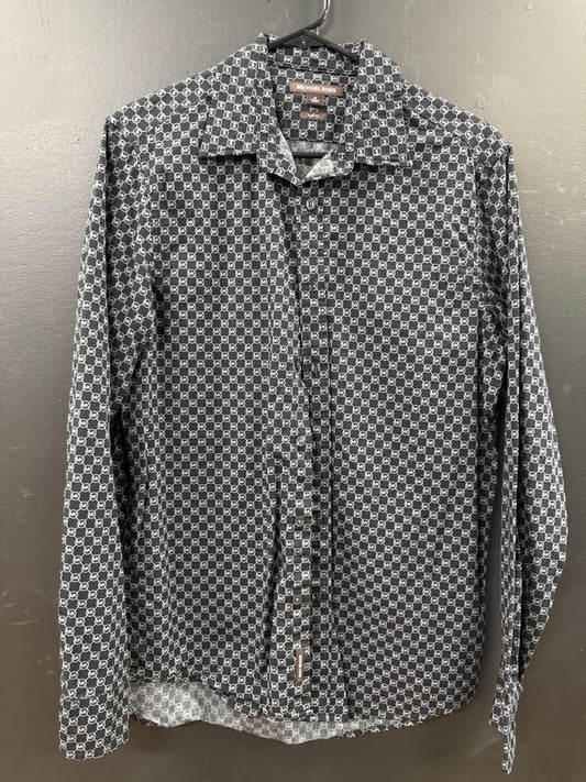 Michael Kors black long-sleeve button-up shirt size medium