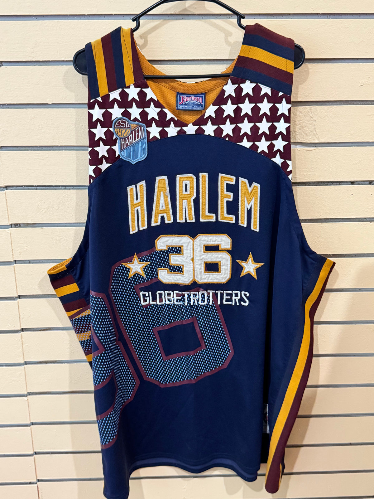 vintage Platinum FUBU Harlem Globetrotters Meadowlark Lemon #36 jersey size 4xl