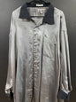 Vintage Milano Gray shiny long-sleeve button-down shirt size 20 34/35 (Collezione Milano).