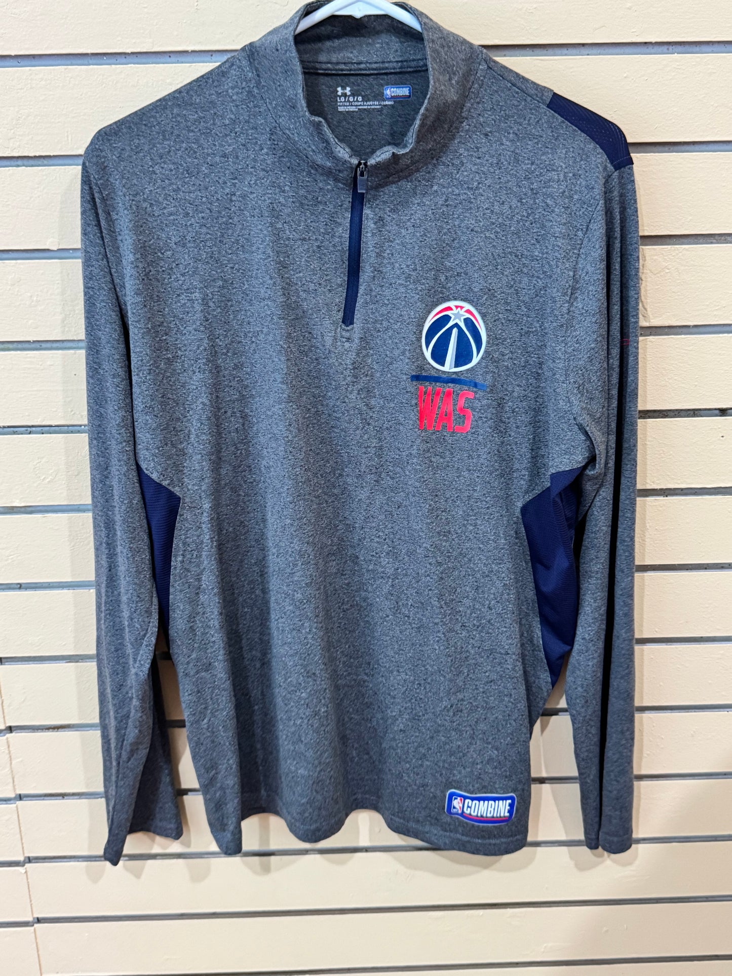 Gray Under Armour Washington Wizards NBA Combine quarter-zip pullover size large