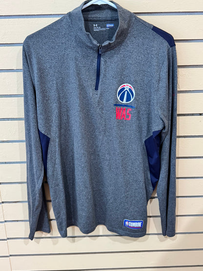 Gray Under Armour Washington Wizards NBA Combine quarter-zip pullover size large