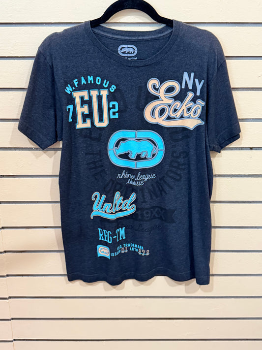 dark charcoal gray Ecko Unltd graphic t-shirt size medium