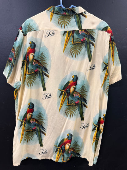 Felt Parrot Button Down Shirt size medium