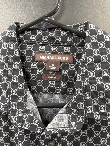 Michael Kors black long-sleeve button-up shirt size medium