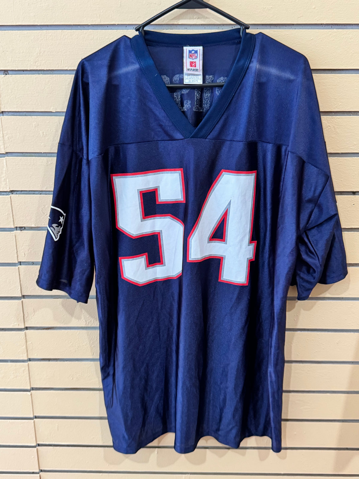 Vintage New England Patriots Tedy Bruschi #54 blue home replica jersey size 2xl