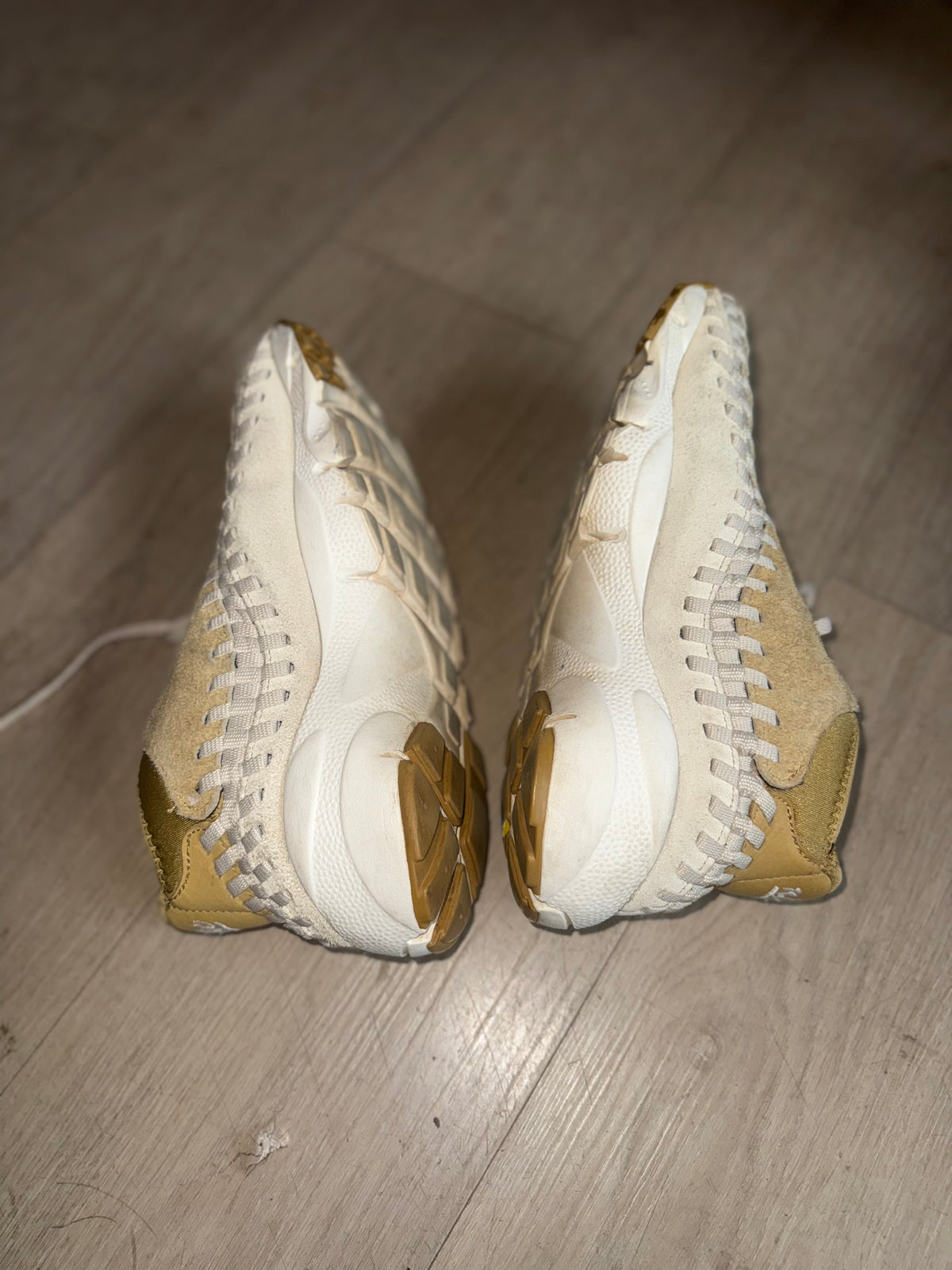 Nike Air Footscape Woven Chukka QS "Hairy Suede" sneakers in the "Flat Gold" colorway size 8