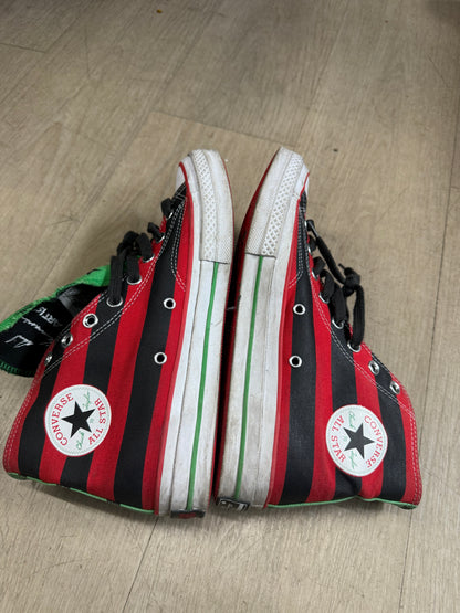 Converse x Denim Tears Chuck 70 High sneakers size 9 featuring a distinct Pan-African flag