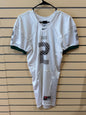 Nike Miami Dade white football jersey size small featuring the number 2 and green sleeve cuffs