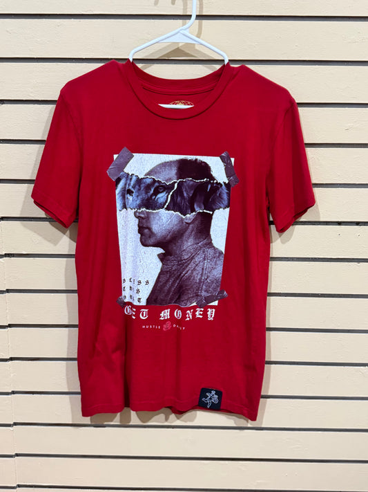 Muerte "Bless This Hustle / Get Money" Al Capone Red Graphic T-shirt size small