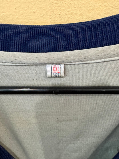 Customized Gray Mitchell & Ness Georgetown Hoyas #3 jersey featuring the name "YELLA" instead of Iverson size xxl