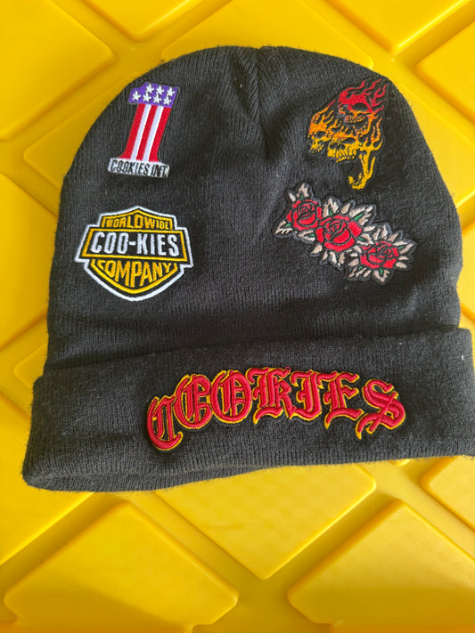 Cookies Highway Black Beanie, featuring embroidered graphic branding on the cuff and crown