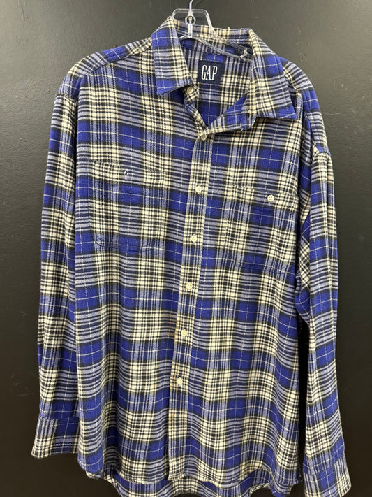 Vintage Blue and Black Plaid Gap flannel shirt size large