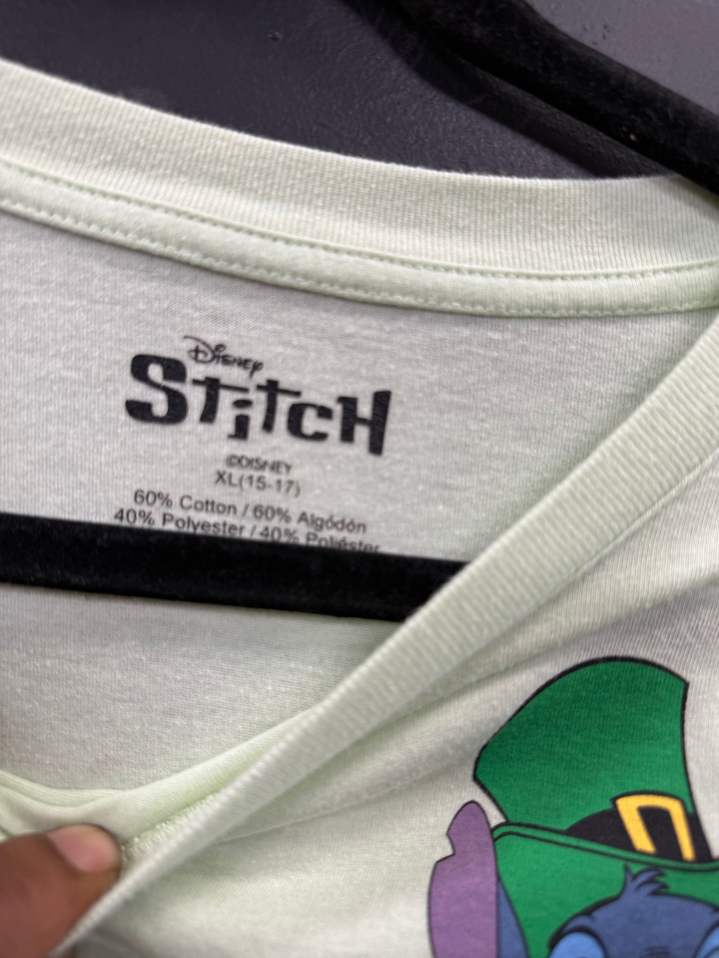 Lime Green Disney Stitch St. Patrick's Day graphic pocket t-shirt size xl