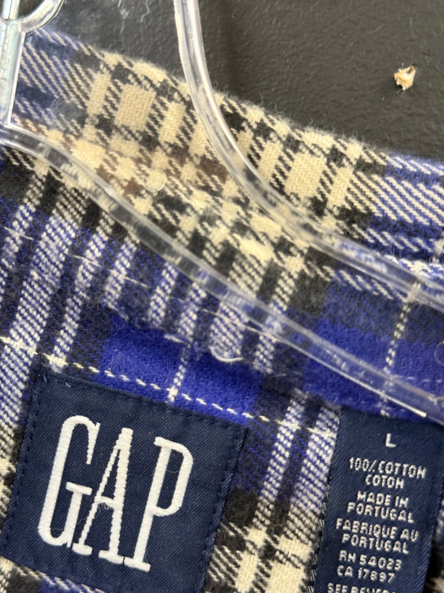 Vintage Blue and Black Plaid Gap flannel shirt size large
