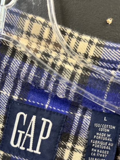 Vintage Blue and Black Plaid Gap flannel shirt size large