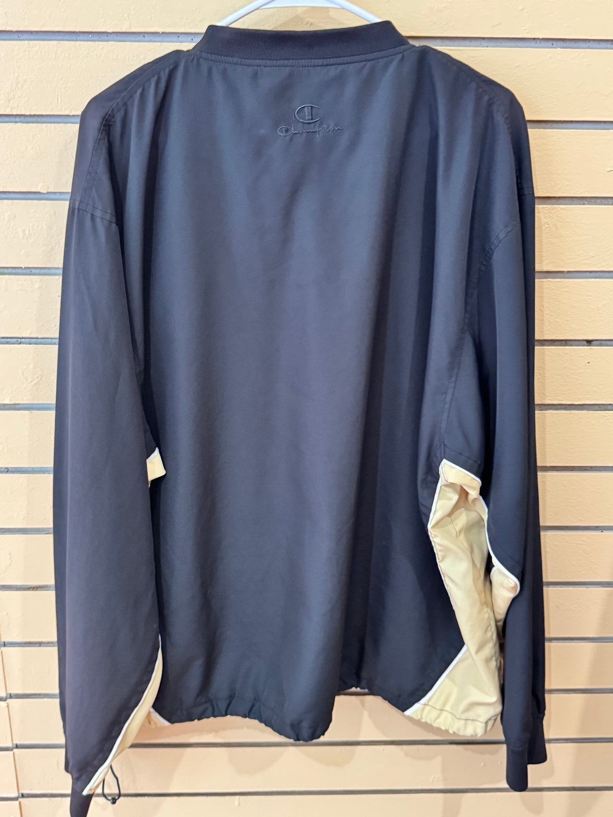 Vintage navy and gold Champion Mary Persons High School "Dogs" V-neck pullover windbreaker size large