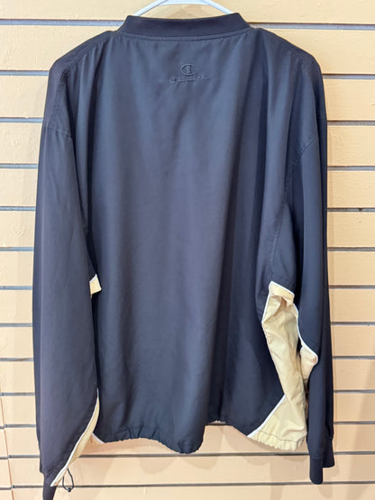 Vintage navy and gold Champion Mary Persons High School "Dogs" V-neck pullover windbreaker size large