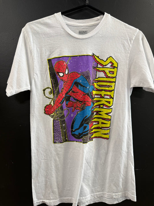 White Marvel Spider-Man graphic t-shirt size small