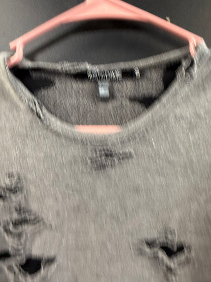 Grey Distressed Rustic Dime short-sleeve crewneck t-shirt size small