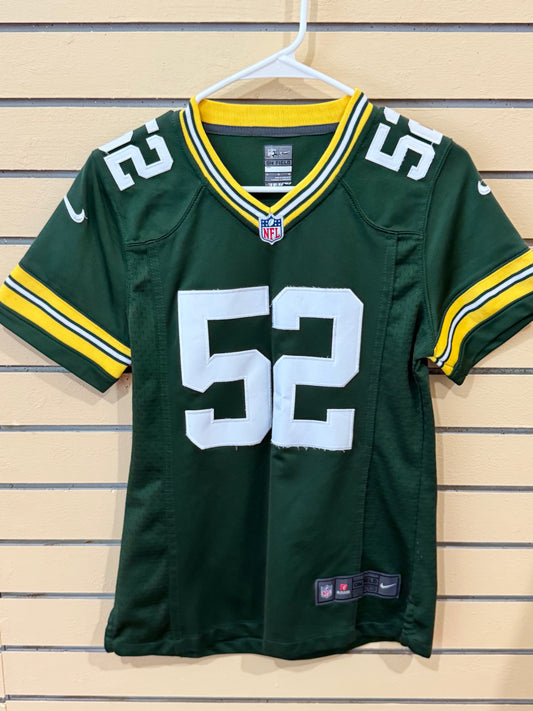 Green Bay Packers Clay Matthews #52 Nike game jersey size large in hunter green with yellow sleeve stripes