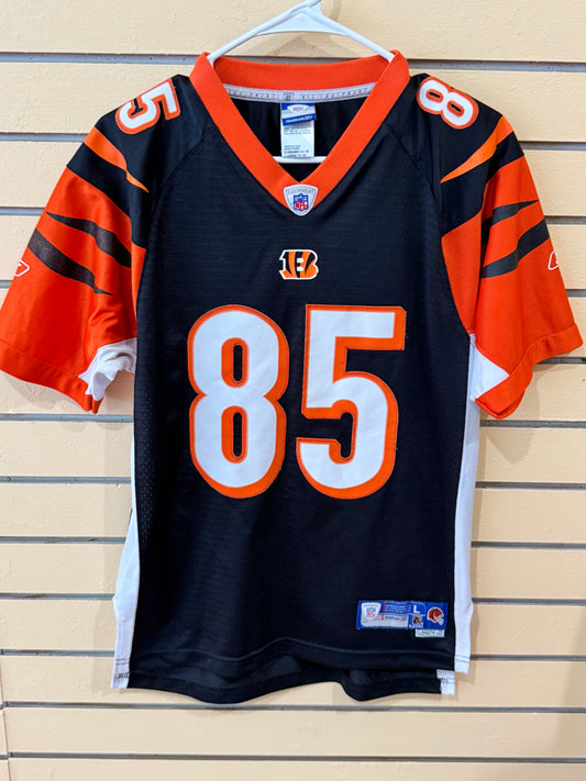 Vintage Reebok NFL Equipment Cincinnati Bengals #85 Chad Johnson (Ochocinco) black jersey size L