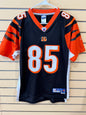 Vintage Reebok NFL Equipment Cincinnati Bengals #85 Chad Johnson (Ochocinco) black jersey size L