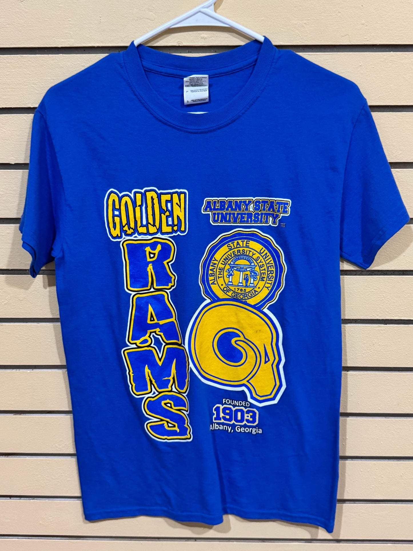 Vintage Royal Blue Albany State University Golden Rams t-shirt size small