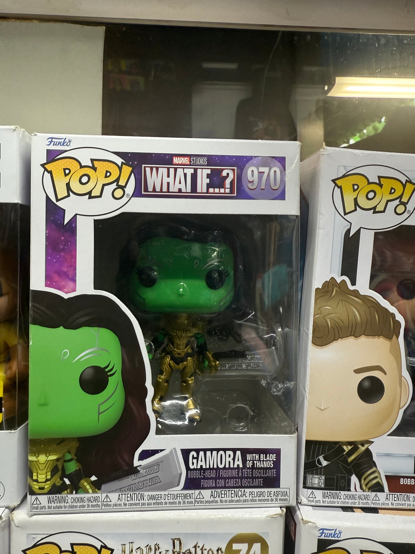 Funko Pop! vinyl figure of Gamora with Blade of Thanos (#970) from the Marvel Studios series What If...?.