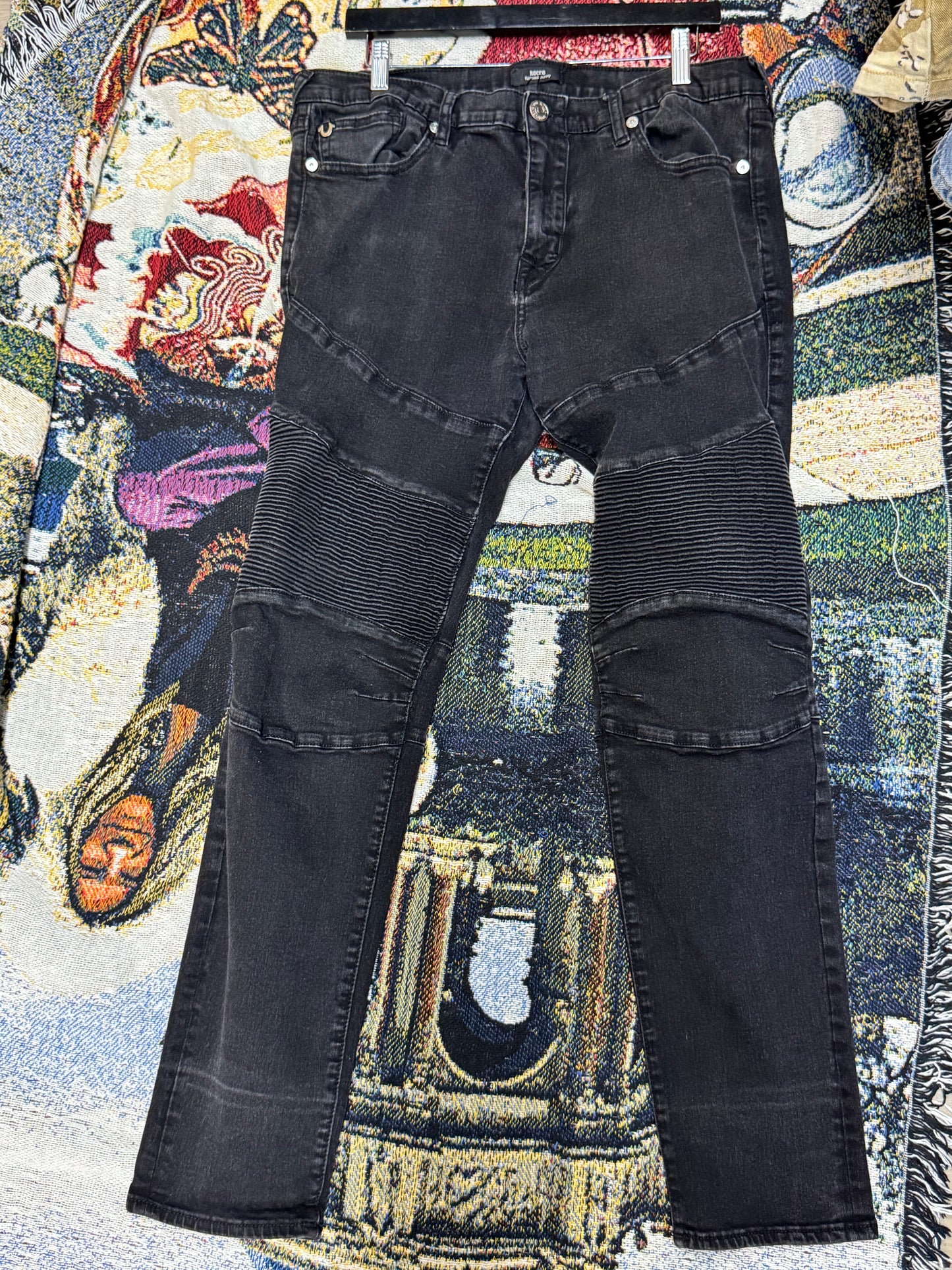 Black Washed True Religion Denim Rocco Relaxed Skinny Jeans size 36