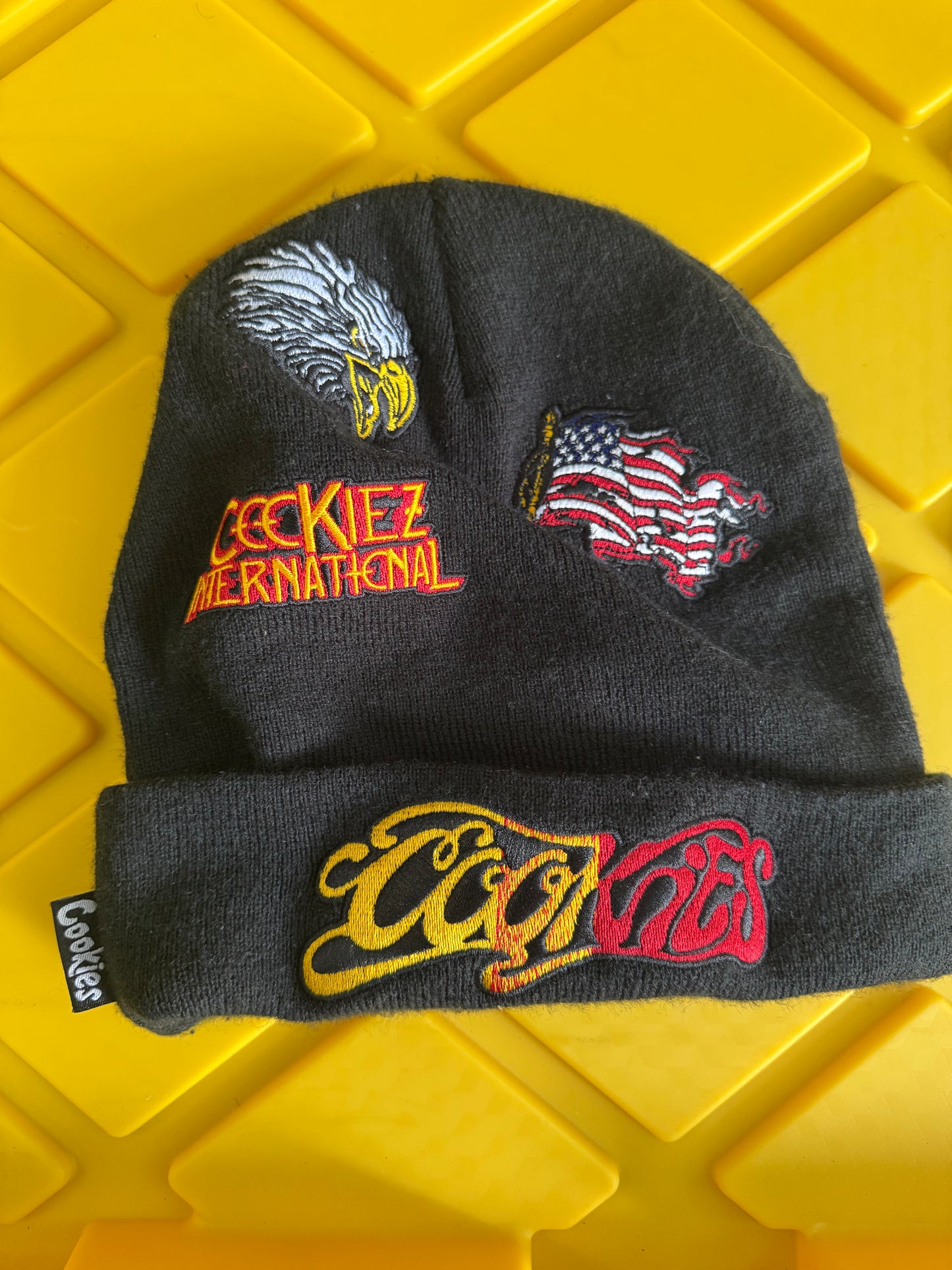 Cookies Highway Black Beanie, featuring embroidered graphic branding on the cuff and crown