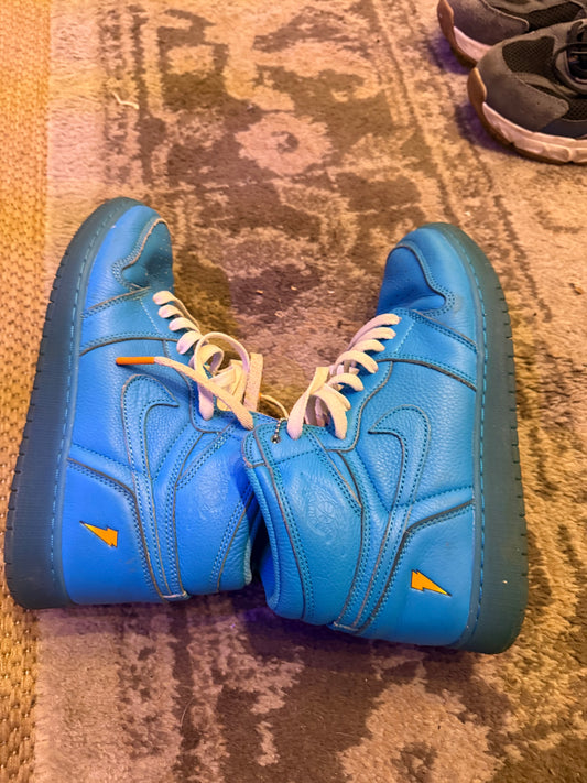 Air Jordan 1 Retro High OG G8RD 'Blue Lagoon' sneakers size 7 youth