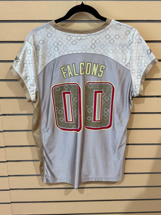 Reebok Atlanta Falcons #00 "Silver and Gold Alloy" women's fashion jersey size xl