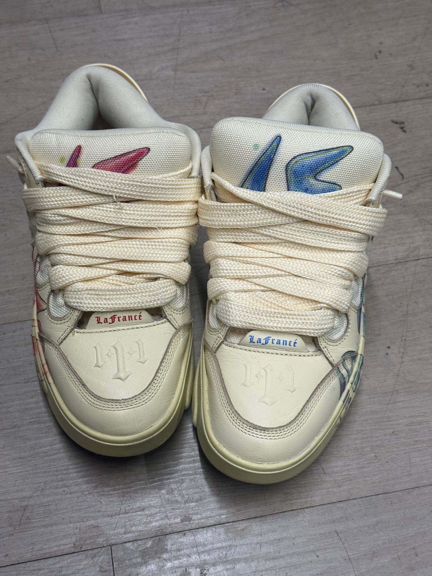 Puma LaFrancé "Airbrush" sneakers in a "Creamy Vanilla" colorway size 9.5