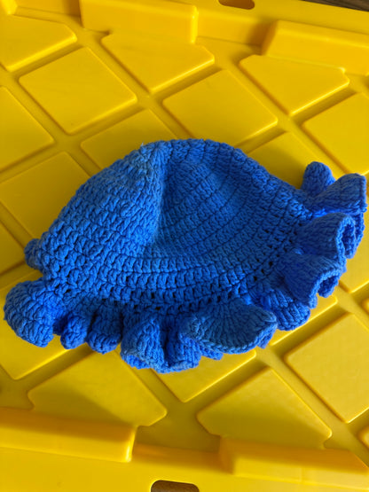Vibrant Blue Handmade Crochet bucket hat