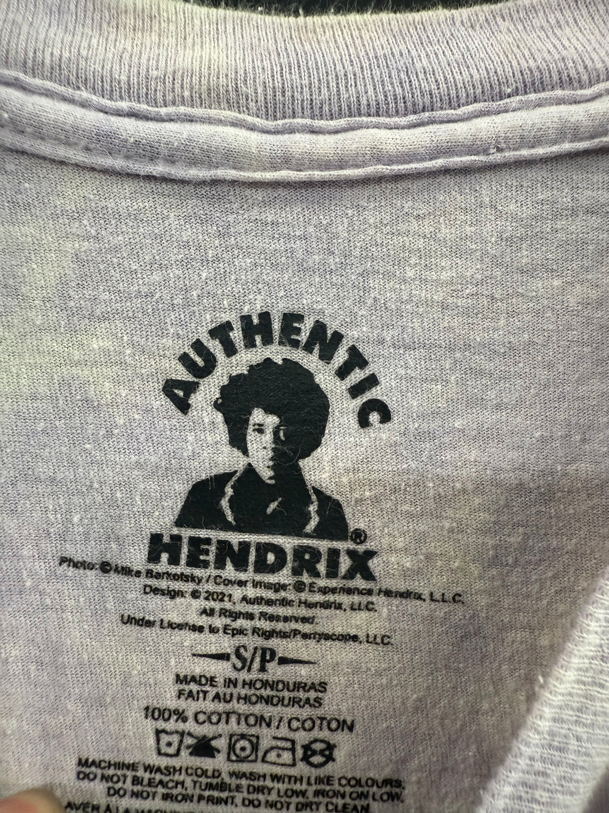 Jimi Hendrix purple acid-wash tie-dye t-shirt size small