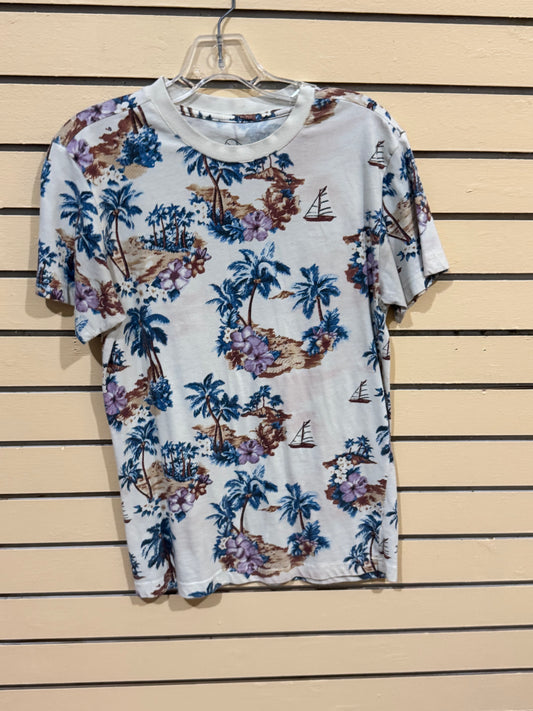 Original Use Beachcomber Men's Short Sleeve Hawaiian Floral T-Shirt size xs