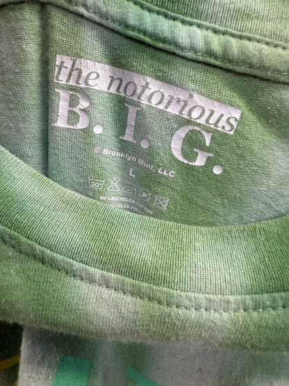 Green tie-dye The Notorious B.I.G. "90's New York City" graphic t-shirt size large