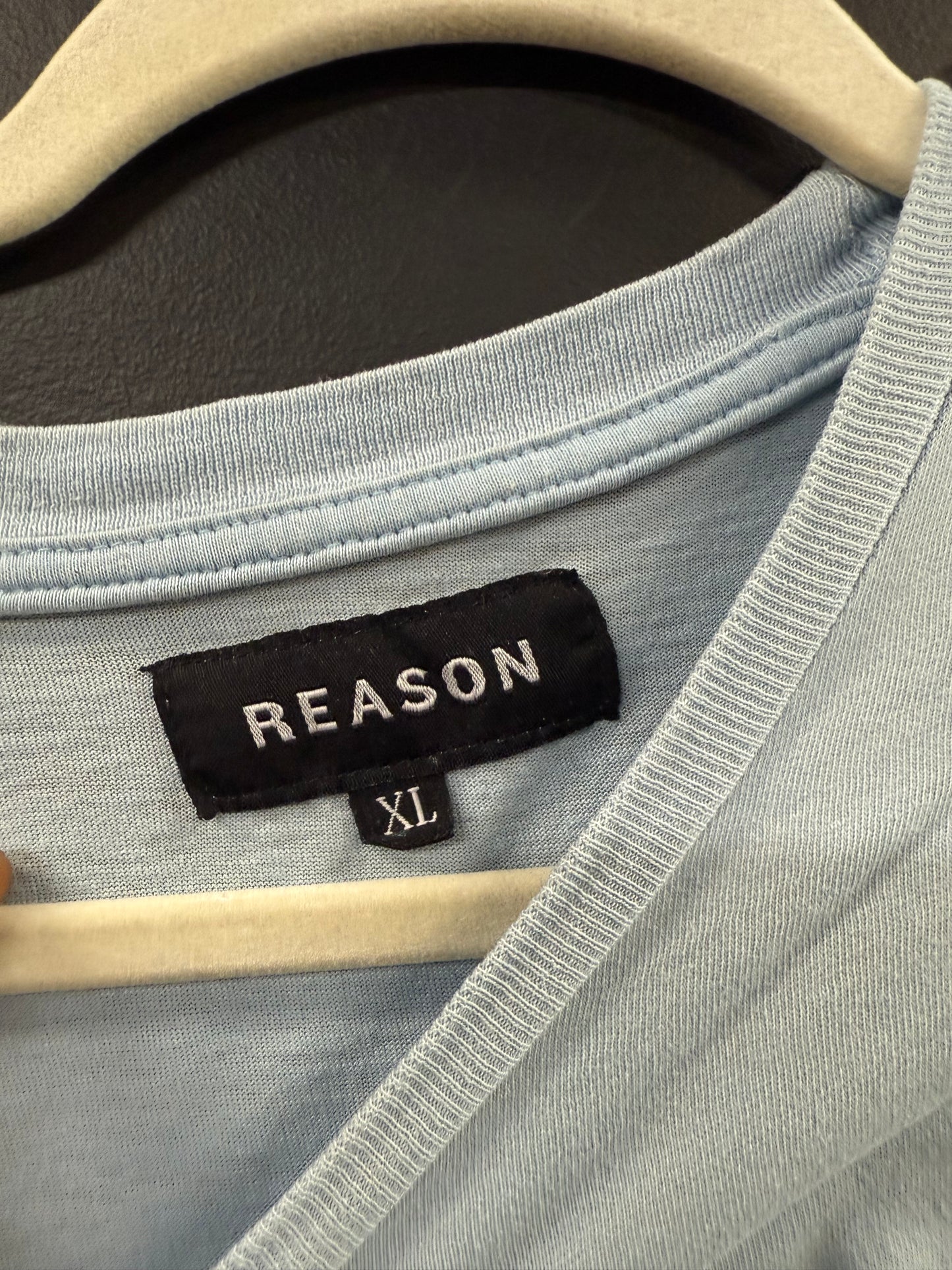 Light Blue Reason Brand "Built to Last" graphic t-shirt size xl