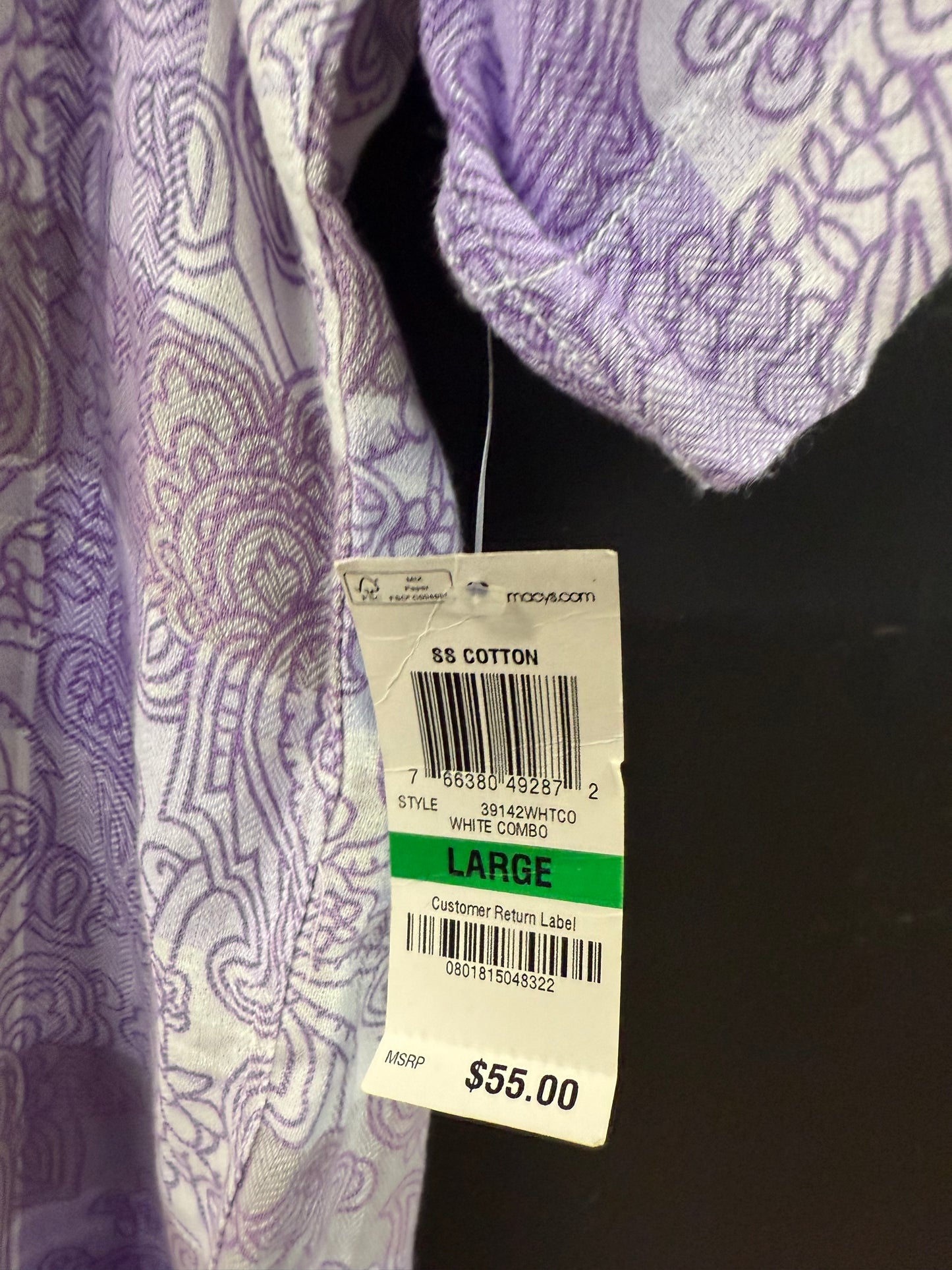 Tasso Elba Island short-sleeve button-up shirt size large