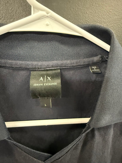 dark navy blue Armani Exchange short-sleeve polo shirt size large