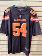 Nike Cleveland Browns #54 brown home game jersey size XL orange and white block letters and "Dawg Pound" in collar