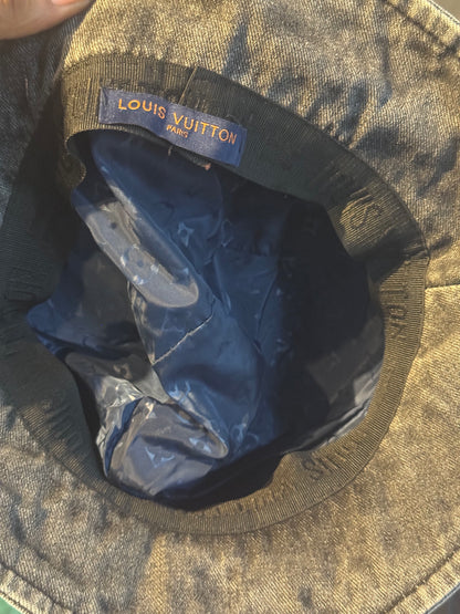 Lv black denim bucket hat