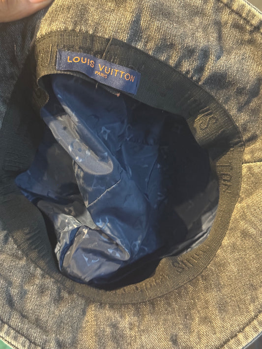Lv black denim bucket hat