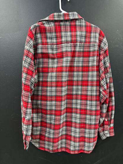 Vintage Gap red and black plaid long-sleeve flannel shirt