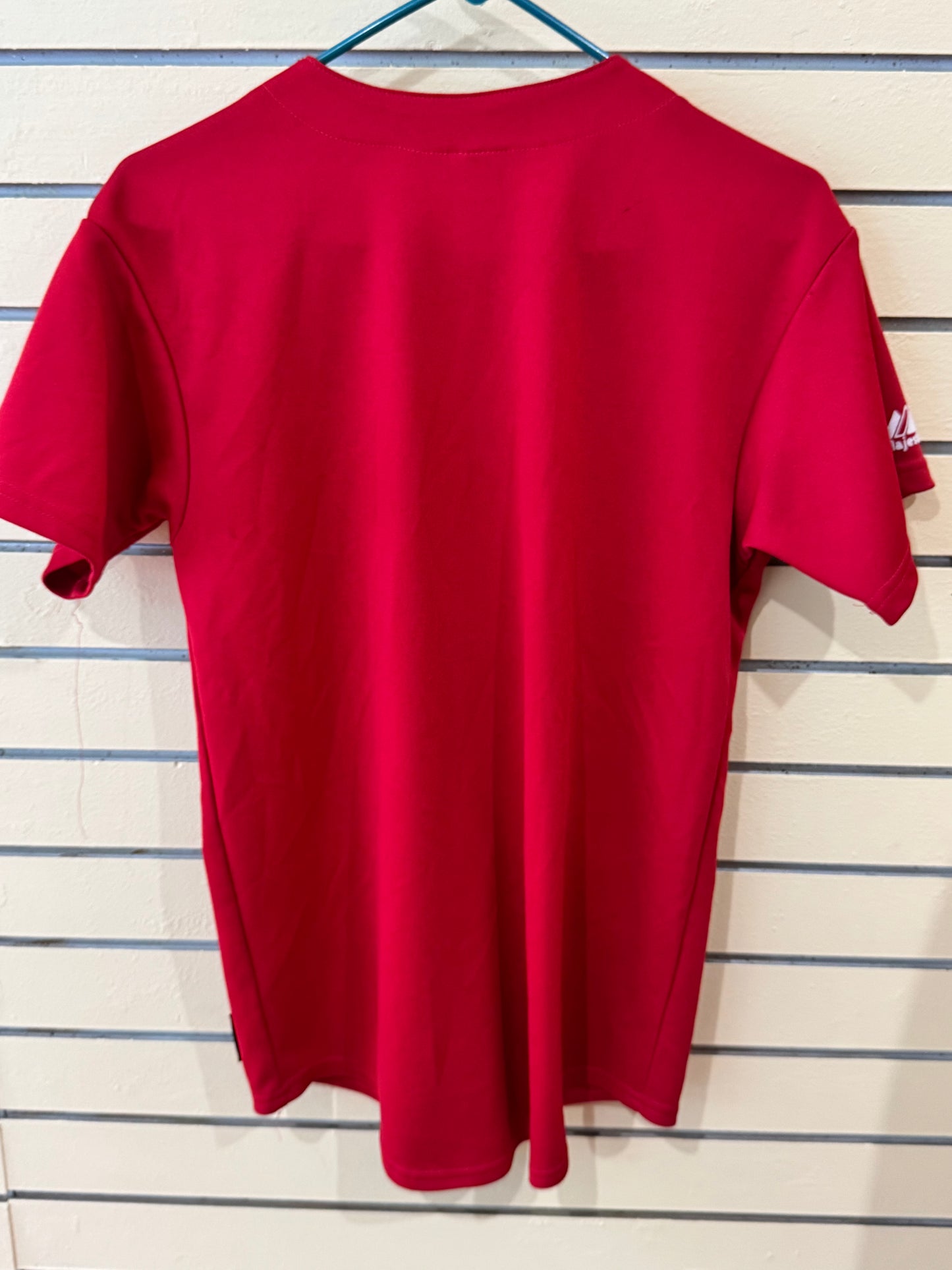 vintage Majestic Athletic red St. Louis Cardinals size youth xl alternate cool base baseball jersey featuring the iconic "birds on the bat" chest logo